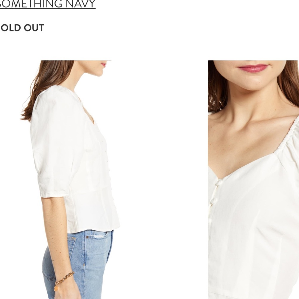 White Button Down Front Top - image 2